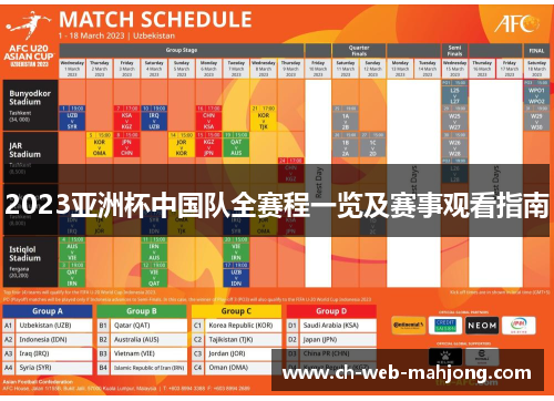 2023亚洲杯中国队全赛程一览及赛事观看指南
